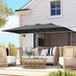 Grey Double-Sided Umbrella with Adjustable Height & 12 Ribs
