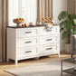 Wide Dresser for Bedroom with 6 Drawers Storage Chest of Drawers for Living Room, Closet, Laundry, Entryway