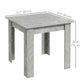 Square Dining Table, Modern Dining Room Table with Faux Cement Effect, Space Saving Small Kitchen Table, Cement Grey