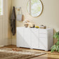 Kitchen Sideboard Storage Cabinet, Modern Coffee Bar Cabinet with Push-Open Design and 2 Drawers for Living Room, White