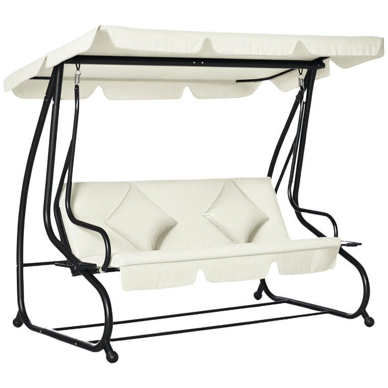 Convertible Patio Swing Chair with Canopy and Pillow