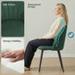 Modern Dining Chairs Set of 4, Upholstered Dining Room Chairs with Metal Legs, Shell Backrest, Padded Seat, Green