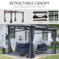 Metal Pergola with Sliding Roof Canopy, Retractable Pergola Canopy