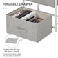 Linen Drawer Cabinet Organizer Storage Dresser Tower with 4 Removable Drawer Metal Frame Adjustable Feet for Living Room, Kitchen, Bathroom, White