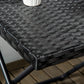Patio Wicker Coffee Table, Outdoor PE Rattan Garden Folding Side Table, 15.75"x15.75"x15.75", Black