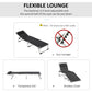 Folding Lounge Chair, Patio Lounger with Headrest, 5-Level Adjustable Backrest, and Aluminum Frame, Black