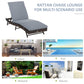Wicker Patio Lounger, Outdoor Recliners Lounge Chair w/ 5-Level Adjustable Backrest, Cushion for Outdoor, Khaki