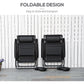 2 Piece Foldable Lounge Chair with Canopy Shade, Outdoor Zero Gravity Chair w/ Side Tray & Cup Holder, Reclining Lounger w/ Breathable Mesh Fabric Seat, Pillow, Black