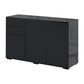 Kitchen Sideboard Storage Cabinet, Modern Coffee Bar with Push-Open Design and 2 Drawers for Living Room, Black