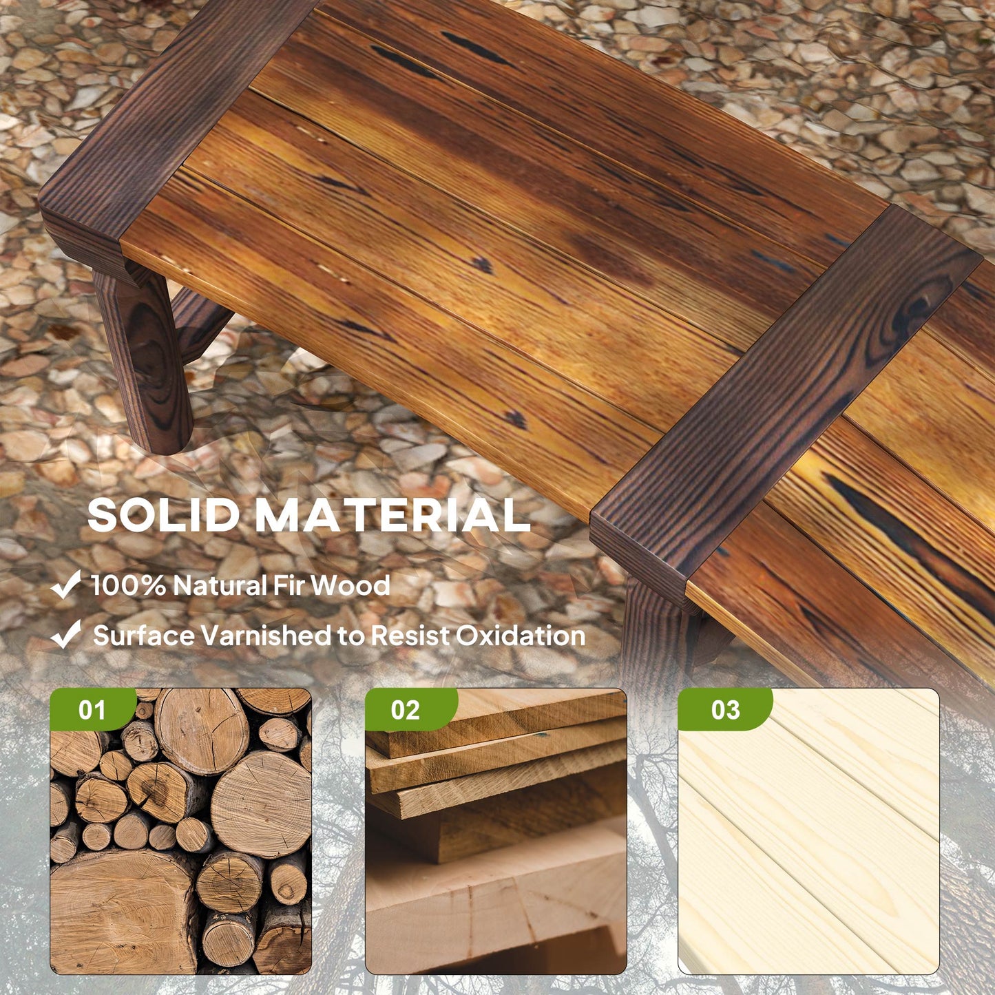 Wooden Outdoor Bench, Wrap Around Tree Bench with Slatted Seat for Yard, Garden, Deck, Lawn, Brown