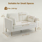 Loveseat Sofa, 55" Small Sofa Couch with 2 Pillows, Metal Legs for Living Room, Bedroom, Apartment, Cream White