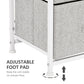 Linen Drawer Cabinet Organizer Storage Dresser Tower with 4 Removable Drawer Metal Frame Adjustable Feet for Living Room, Kitchen, Bathroom, White