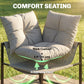4 Piece Patio Furniture Set with Thick Cushions and Coffee Table, Patio Conversation Set for Porch, Balcony, Deck, Grey