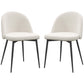Set of 2 Mid-Back Dining Chair, Mid-Back Velvet-touch Upholstery Kitchen Chair for Living Room Dining Room, Cream White