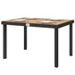 Aluminum Outdoor Dining Table for 6, Patio Rectangular Table, 47.2" x 35.4" x 29.1", Natural