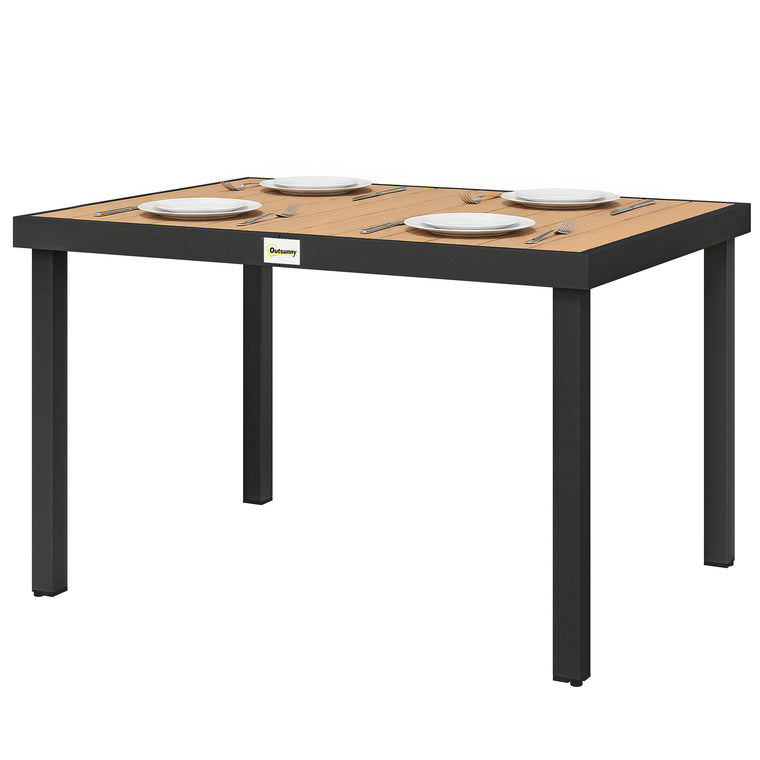 47.2" Rectangular Aluminum Dining Table for 6