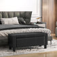 42" Deluxe Faux Leather Padded Storage Ottoman Bench Foot Stool Seat Chair with Organizer, Black