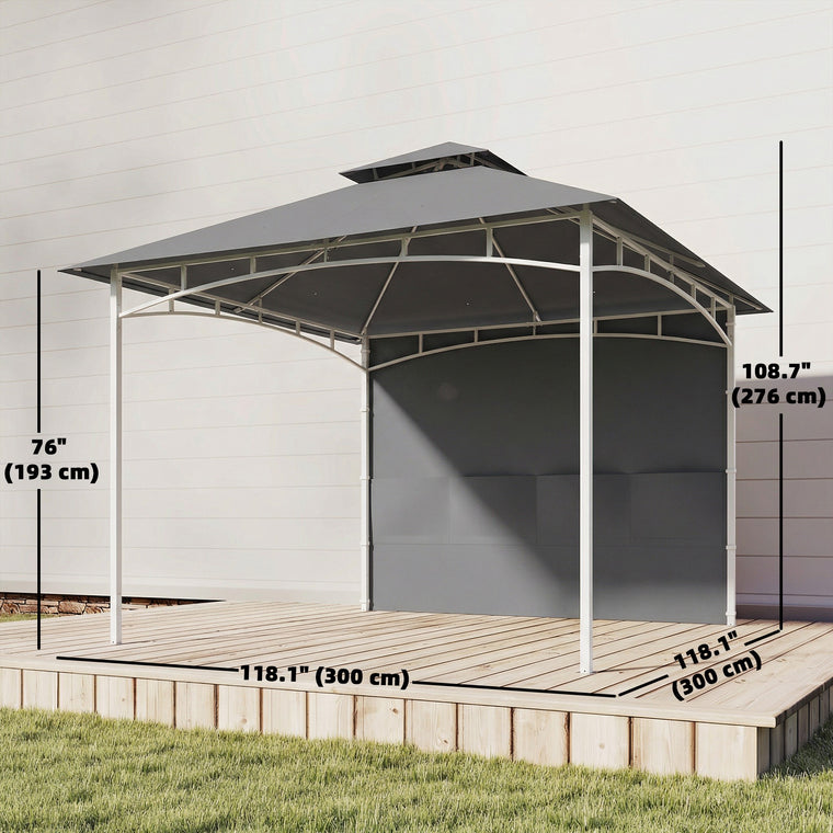 10' x 10' Dark Grey Patio Gazebo with Storage & Hook