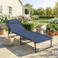 Folding Lounge Chair, Adjustable Chaise Lounge with Headrest, Reclining Lounger Cot for Camping, Hiking, Light Grey