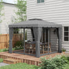 10' x 10' Light Grey Soft-Top Gazebo with Curtains