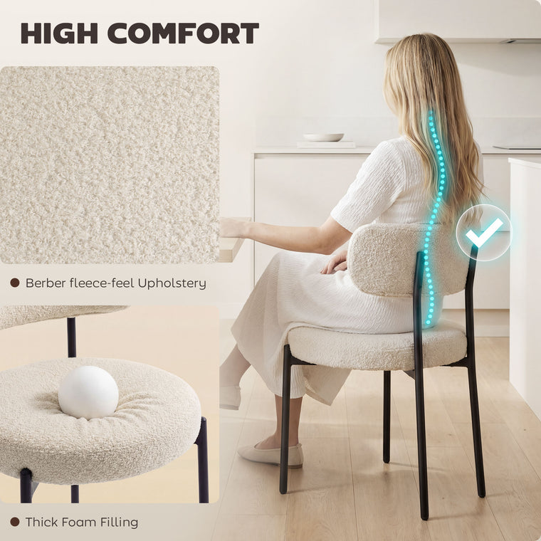 Set of 4 Berber Fleece Dining Chairs