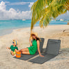 Set of 2 Grey Folding Beach Lounge Chairs with Steel Frame