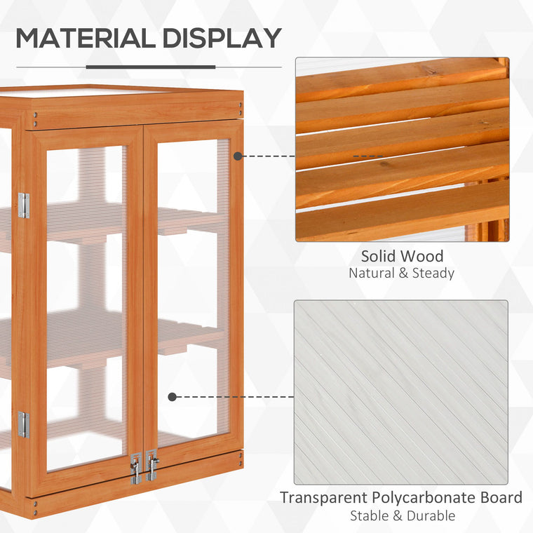 22.8" x 17.3" x 30.7" Wood 2-Tier Cold Frame Greenhouse