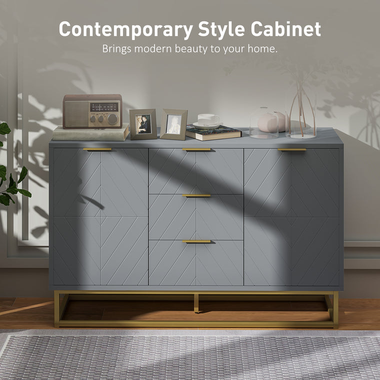 Sideboard Cabinet with 3 Drawers - Grey