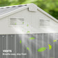 7' x 6' Tall Outdoor Storage Shed, Waterproof Metal Garden Shed with Gloves, Lockable Door, Silver Grey