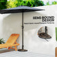 20 lbs Resin Half Round Patio Umbrella Base 20" Outdoor Decorative Parasol Stand Holder For Φ1.5", Φ1.9" Pole, Bronze