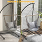 Hanging Hammock Chair Stand Only, C Shape Hanging Heavy Duty Metal Frame Swing Stand for Porch Swing Chair, Black