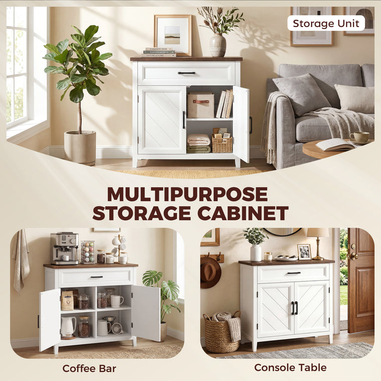 Farmhouse Sideboard Buffet Cabinet with 2 Doors