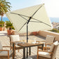 6.5x4ft Rectangle Patio Umbrella Aluminum Tilt Adjustable Garden Parasol Sun Shade Outdoor Canopy Cream White