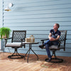Metal Swivel Rocker Chairs with Cushion, Set of 2
