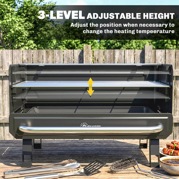 Portable Charcoal BBQ Grill with Foldable Legs