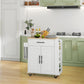 Rolling Island with Wheels for Kitchen, Kitchen Island on Rollers with Power Outlets, Drawer and Doors