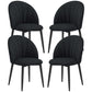 Modern Dining Chairs Set of 4, Upholstered Dining Room Chairs with Metal Legs, Shell Backrest, Padded Seat, Black