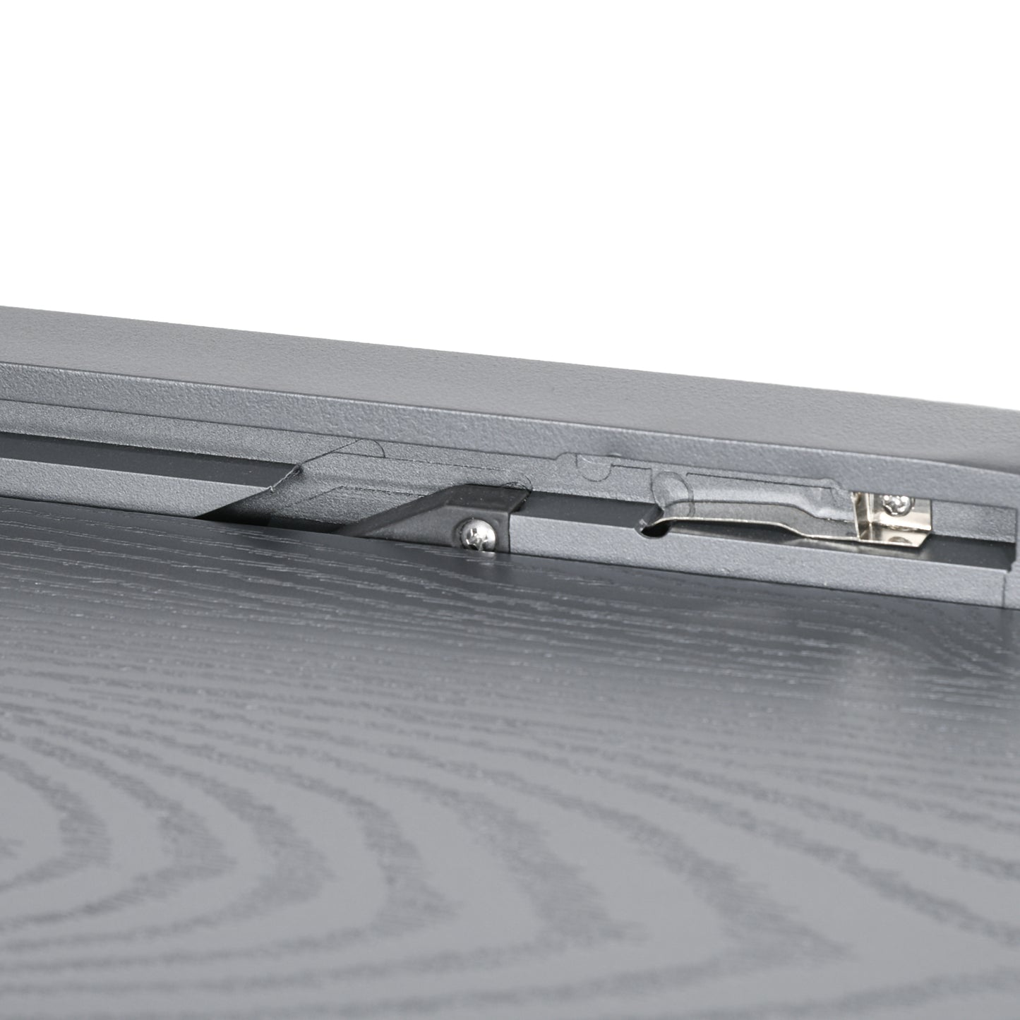 31.5"-63" Extendable Outdoor Dining Table for 4-6 with Aluminium Frame, Steel Tabletop Dark Grey