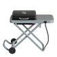 Portable Propane Gas BBQ Grill with Foldable Cart, Wheels, 9500 BTU Gas Barbecue Grill with Piezo Ignition Burner, Black