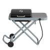 Portable Propane Gas BBQ Grill with Foldable Cart, Wheels, 9500 BTU Gas Barbecue Grill with Piezo Ignition Burner, Black