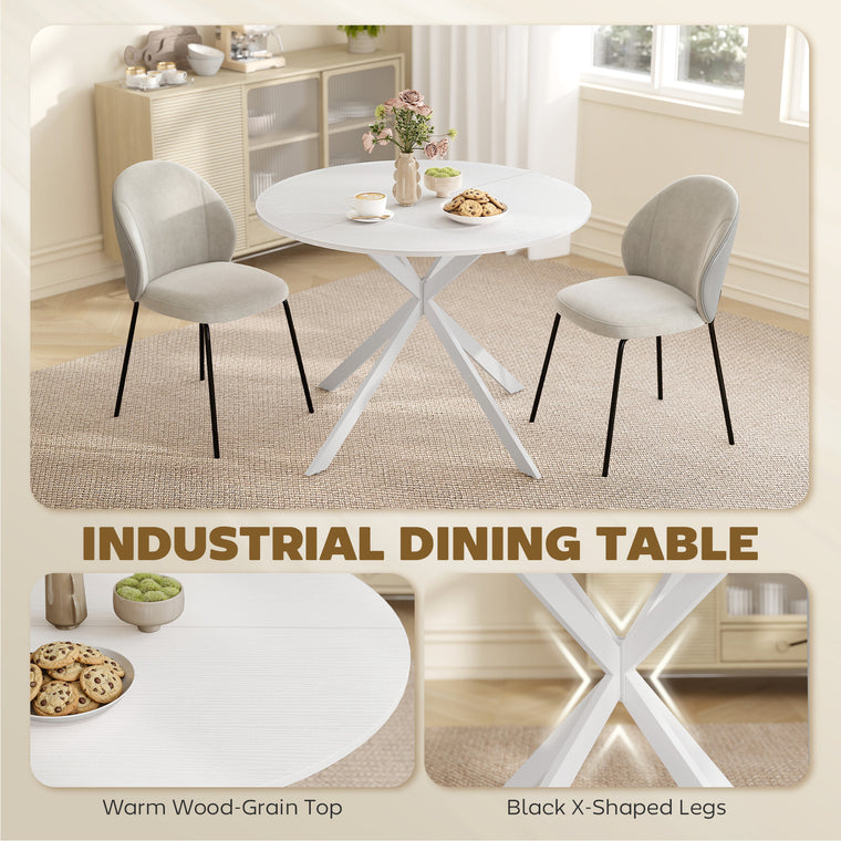 40" Round Industrial Dining Table for 4
