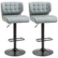 Swivel PU Leather Barstools Set of 2 Adjustable Bar Stools with Footrest Back for Kitchen Counter Dining Room Grey