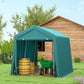 Garden Storage Tent, Patio Storage Shelter w/ Metal Frame and Double Zipper Doors, Green