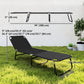Outdoor Folding Lounge Chair, Steel Tanning Chair with Reclining Back, Breathable Mesh for Beach, Yard, Patio, Black