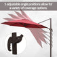 10ft Cantilever Patio Umbrella with 360° Rotation, Crank & Cross Base for Garden Deck Pool Backyard, Wine Red