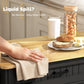 Kitchen Island Cart, Portable Kitchen Island Table with Charging Station, Rubber Wood Drop Leaf, Trash Storage, Black