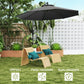 118.1" Patio Offset Umbrella with Cover and Wind Protection Strap,with Crank Handle and Tilt, UPF50+, Grey