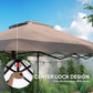 12' x 12' Foldable Pop-up Party Tent Instant Canopy Sun Shade Gazebo Shelter with Steel Frame, Khaki
