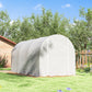 11.5x6.6x6.6ft Walk-in Tunnel Greenhouse Portable Garden Plant Growing Warm House with Door and Ventilation Window, White