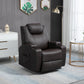 Massage Recliner Chair, Swivel Nursery Rocker Chair, Manual Reclining Sofa with 8 Vibration Points, PU Leather, Cup Holders, Side Pockets, for Living Room, Brown